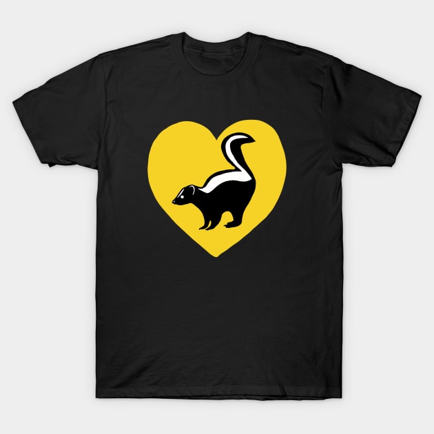 Skunk Yellow Heart for Skunk Lovers T-Shirt by Mochi Merch